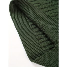 New Autumn-Winter Men's Casual Commuter Solid Color Crew Neck Knit Pullover