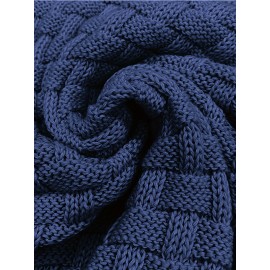 Men's Casual Waffle Knit Lapel Button Sweater