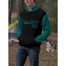 Custom Men'S Hoodies Featuring Personalized Names And Numbers - Available in Multiple Colors, Suitable for Baseball, Hiking, And Everyday Casual Wear - with a Hood, Front Pocket, Made of, Perfect for Outdoor Activities, Plus Size