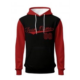 Custom Men'S Hoodies Featuring Personalized Names And Numbers - Available in Multiple Colors, Suitable for Baseball, Hiking, And Everyday Casual Wear - with a Hood, Front Pocket, Made of, Perfect for Outdoor Activities, Plus Size
