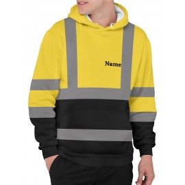 Custom Men's Hooded with Personalized Name/Text/Logo Print - Heavy-Duty Breathable Fabric Suitable for Gym, Team Uniforms, Promotional Wear - Adjustable Hood, Self-Defined Branding, Durable Casual Workwear for Large Sizes, PLUS SIZE