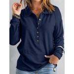Plus Size, Elegant Women's Sweater- Long Sleeve Loose Sweater with Button Closure, Soft Everyday and Formal Top Suitable Autumn and Winter Seasons, Stylish Office Party Wear- Women's Sweater, Women's Sweater, Casual Winter Clothing, Classic Knitwear